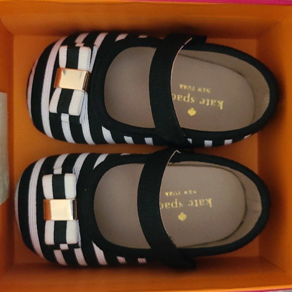 Kate Spade Striped Mary Jane shoes
